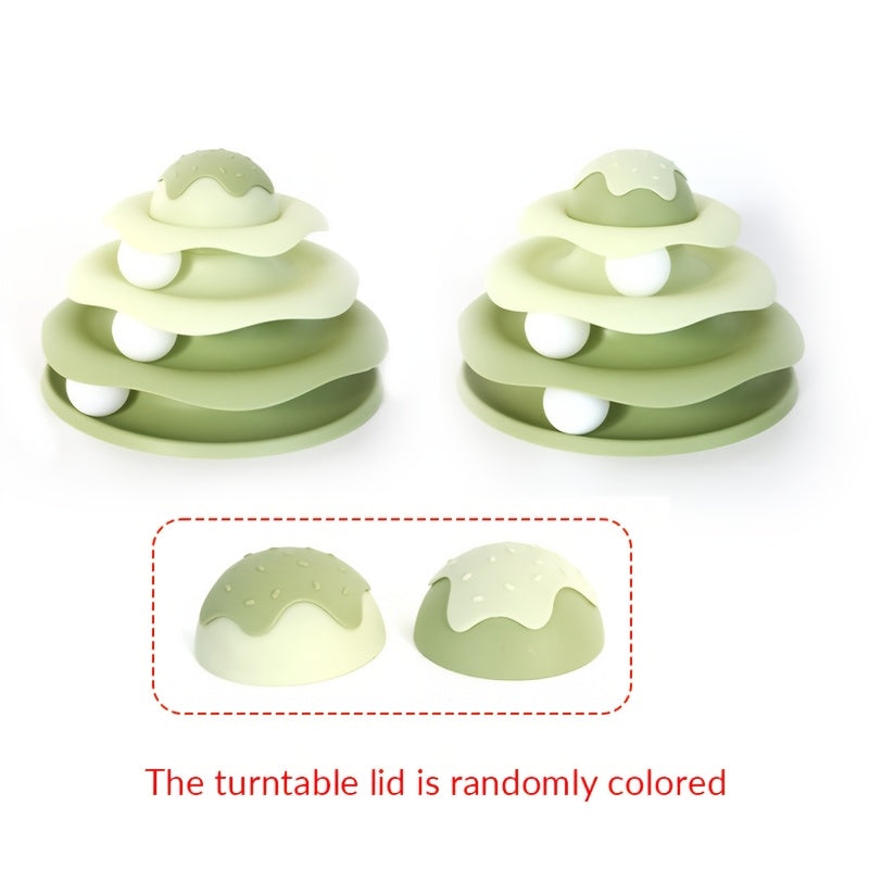Two green silicone teether toys with a turntable lid on a white background.