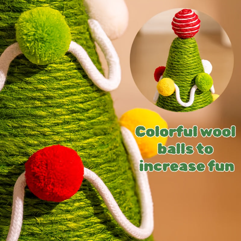 Colorful wool balls attached to a green yarn with text 'Colorful wool balls to increase fun'.