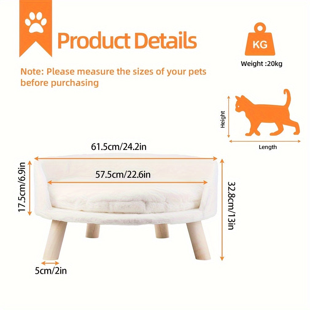 Product details of a pet bed with measurements and weight information on a white background.