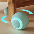 Mint green ball with power symbol on a wooden floor