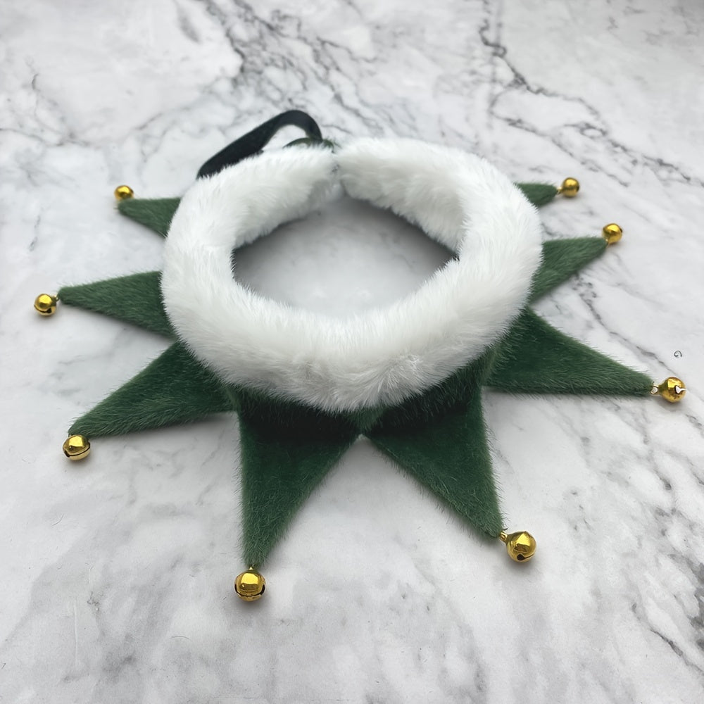 Green star-shaped toy with white center on a marble background