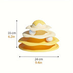 Stackable toy with dimensions labeled on a white background