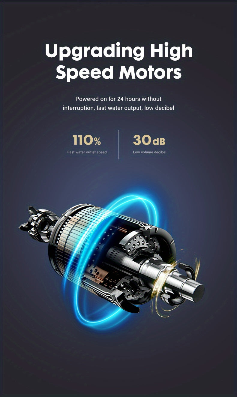 High-speed motor with blue energy effect on a dark background, featuring text about motor upgrades.