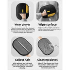 Cat Hair Cleaner Pet Gloves Household Hair Remover Cat Dog Hair Remover Brush Remover Hair Sticking Device Home Hair Scraper