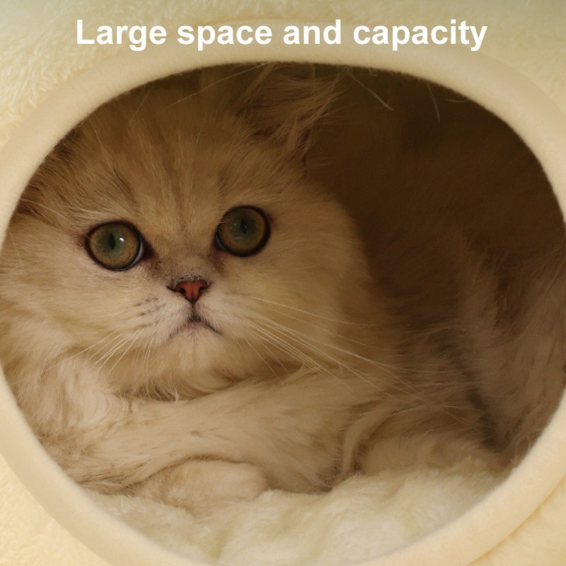 New Pet Nest Winter Warm Dog Den Cat Villa Plush Pets Mattress Small Frog Shape Semi Enclosed Kitten Puppy House Pet Supplies