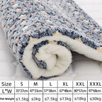 Rolled-up fleece blanket with size and weight information on a white background