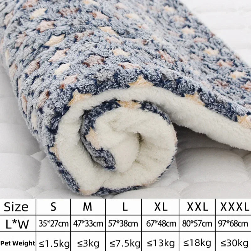 Rolled-up fleece blanket with size and weight information on a white background
