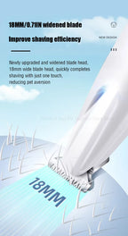New Dog Paw Trimmer with LED Light Fully Waterproof Pet Hair Trimmer with LED Display Dog Clippers for Grooming 18mm Widen Blade