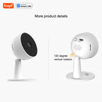 Two security cameras with Tuya Smart Life branding on a white background