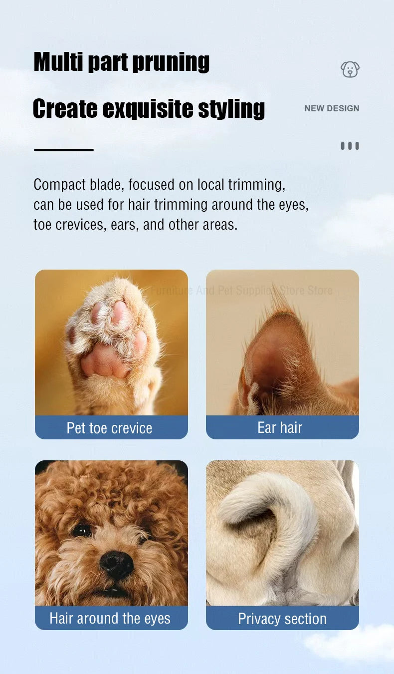 New Dog Paw Trimmer with LED Light Fully Waterproof Pet Hair Trimmer with LED Display Dog Clippers for Grooming 18mm Widen Blade