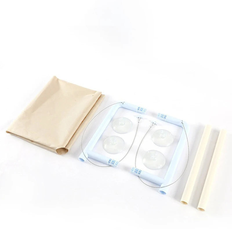 Transparent silicone gel pads with beige fabric on a white background