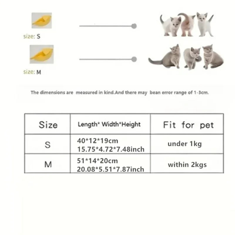 Product size chart with dimensions and fit for pets on a white background