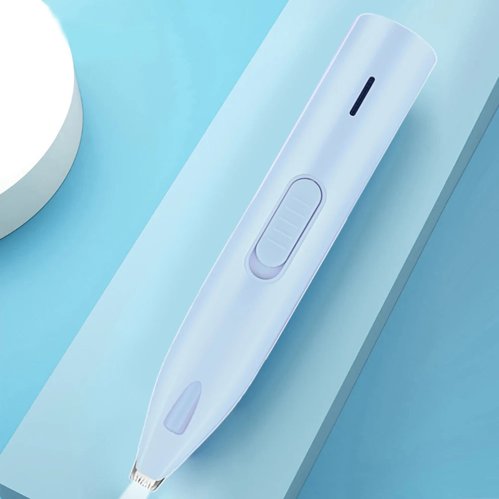 White electronic device with buttons on a light blue background