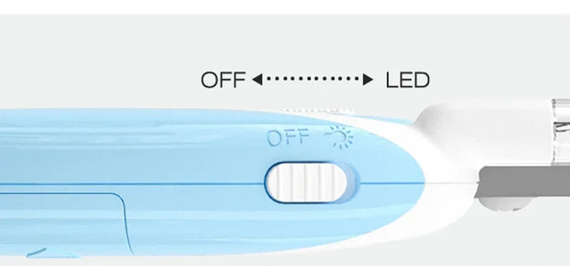 Diagram showing a light bulb labeled 'OFF' to 'LED' with a close-up of a light bulb.