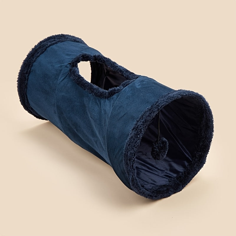 Blue pet tunnel on a beige background