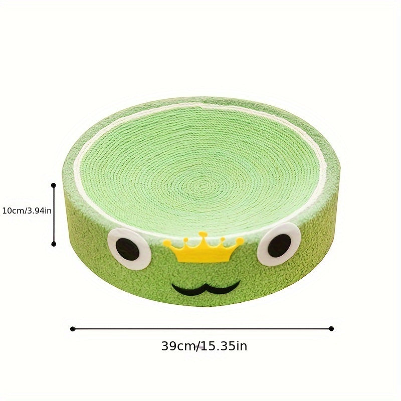 Green belt with a cartoon face design and measurements on a white background