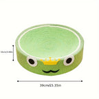 Green belt with a cartoon face design and measurements on a white background